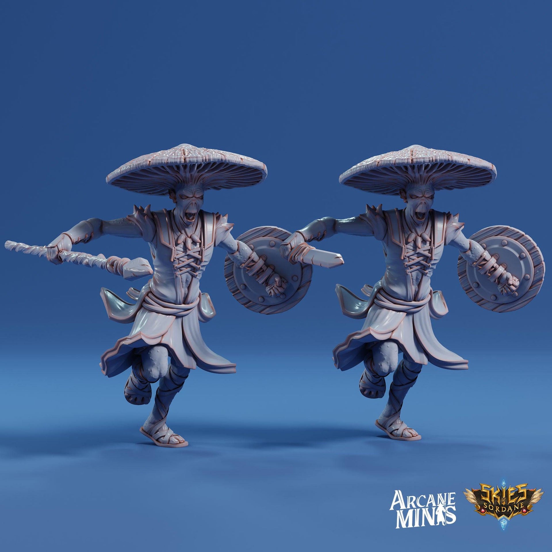 Fungarii Guard- Arcane Minis | 32mm | Junkers Plight | Alien | Mushroom | Fungus | Mold | Soldier | Warrior