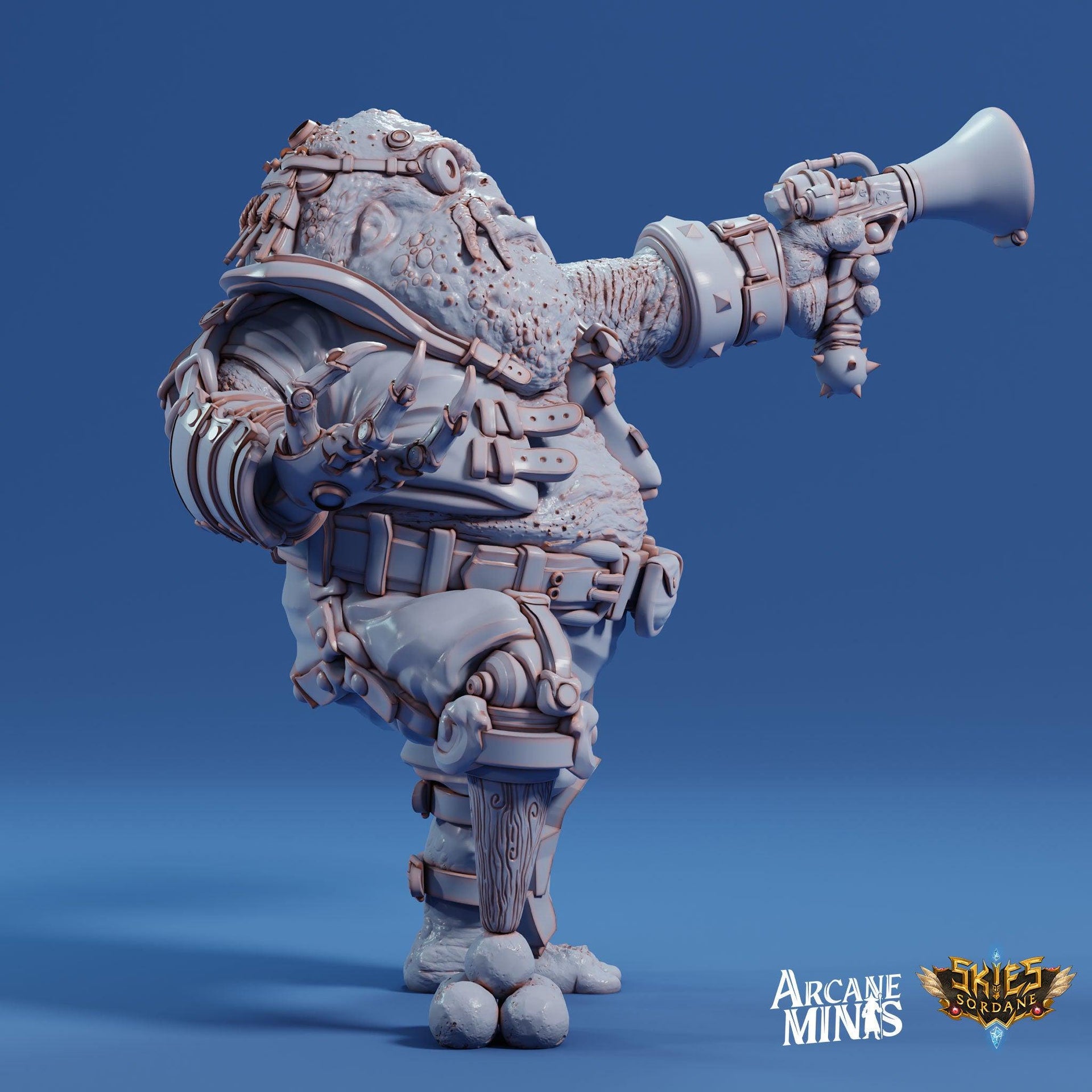 Anoran Barge Captain - Arcane Minis | 32mm | Junkers Plight | Rogue | Bandit | Pirate | Alien