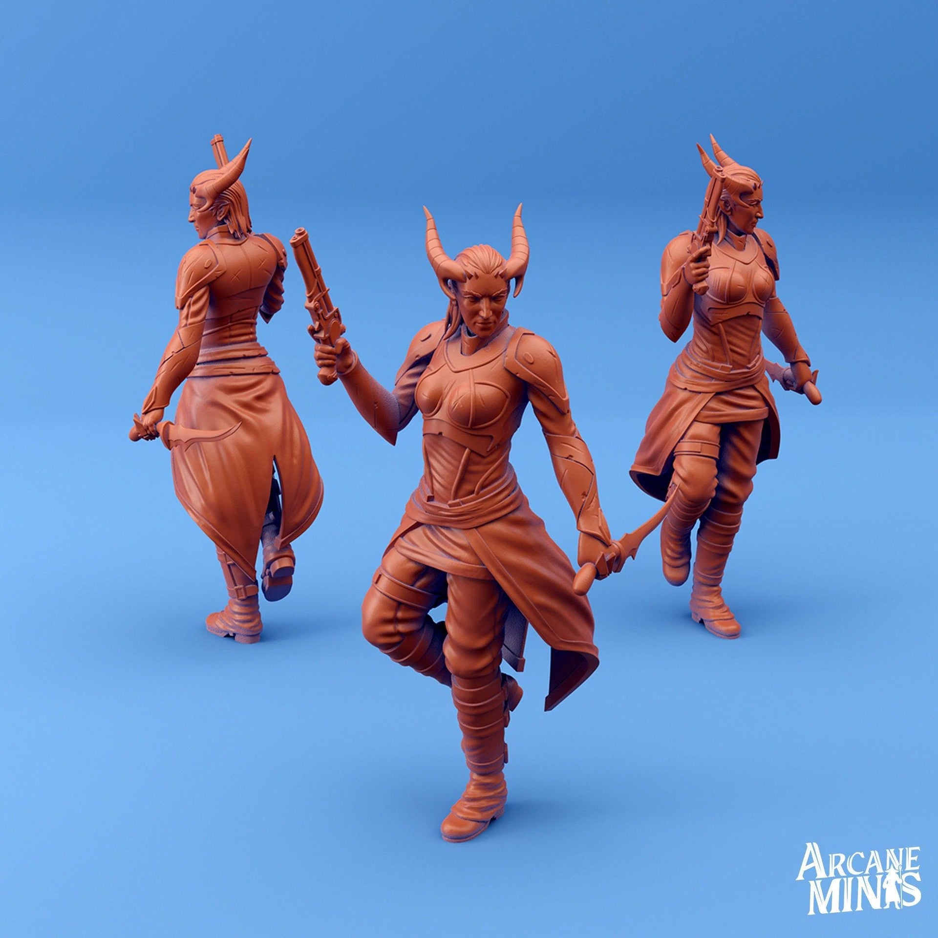 Tiefling Shadow Cap - Arcane Minis | 32mm | Cin&#39;Dar Navy | Pirate | Rogue | Bandit | Gunner | Steampunk