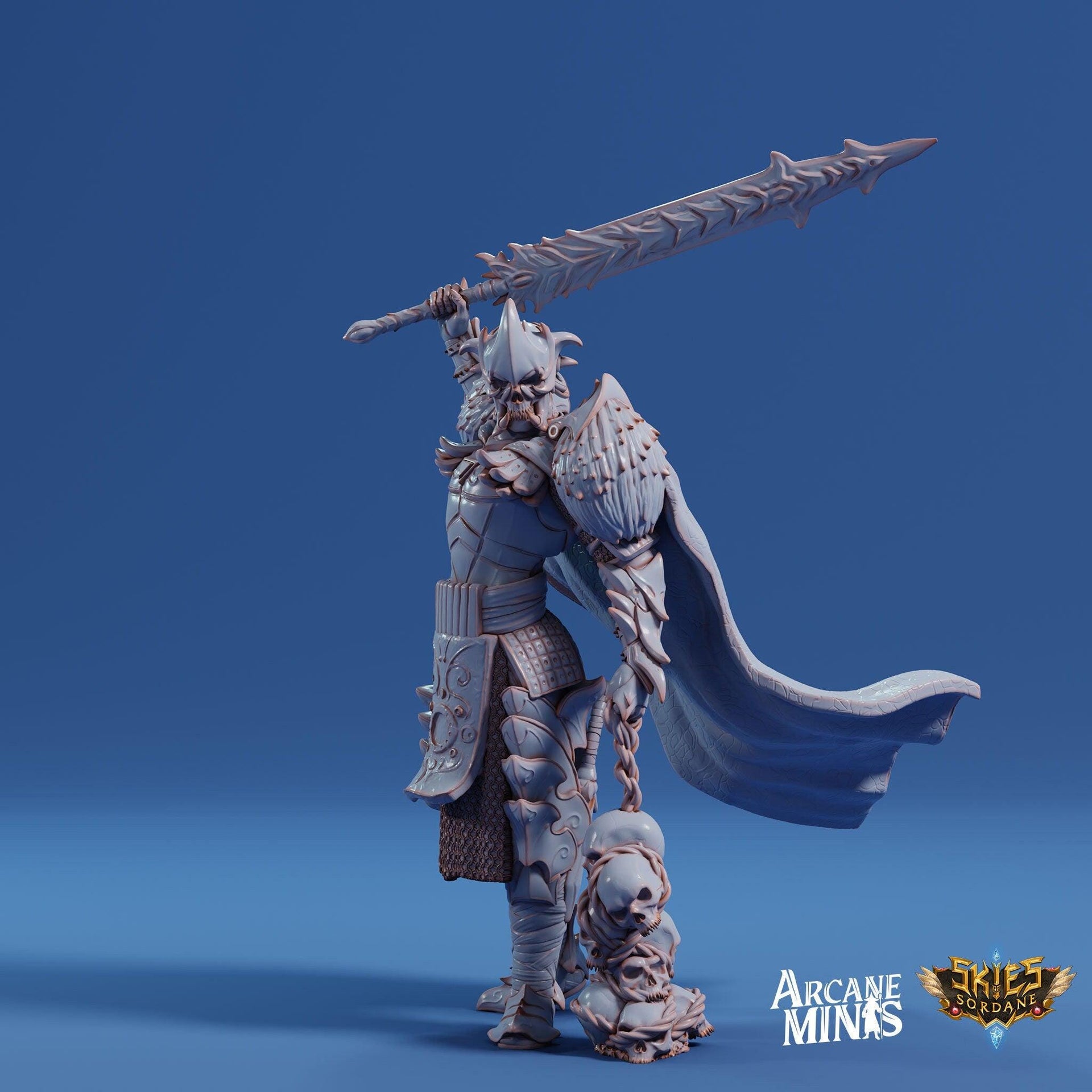 Dread Knight - Arcane Minis | 32mm | Undead Crew | Fighter | Champion | Skeleton | King | Captain