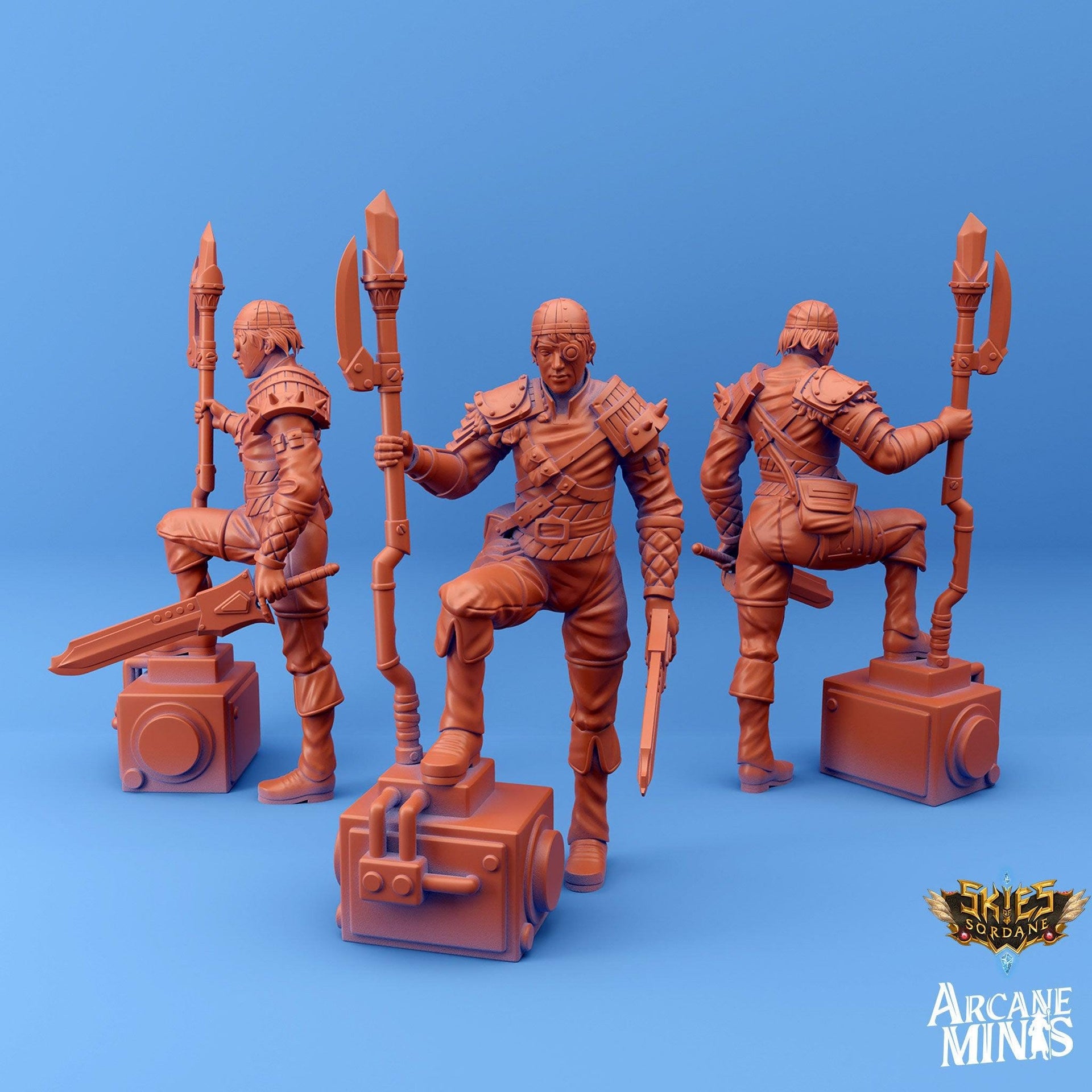 Human Artificer- Arcane Minis | 32mm | Scrapper Pirate | Soldier | Bandit | Mercenary | Inventor | Engineer