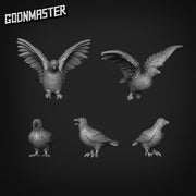 Birds - Goonmaster Basing Bits | Miniature | Wargaming | Roleplaying Games | 32mm | Basing Supplies | Crow | Raven