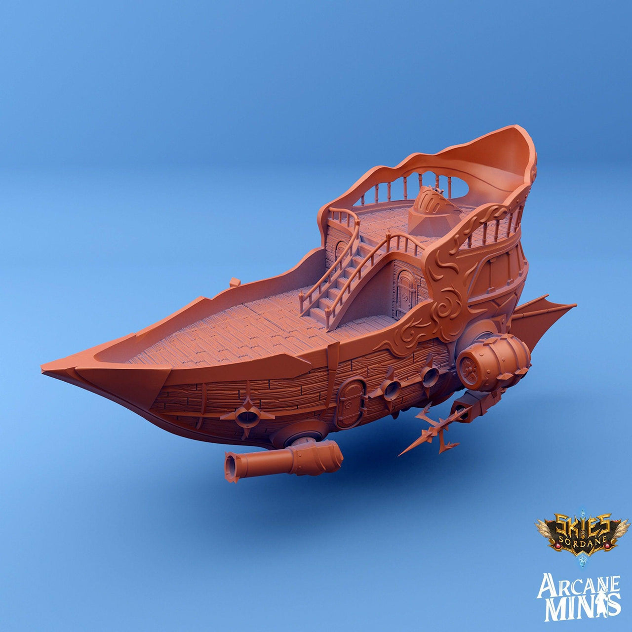 Rassen Assault Class Frigate - Arcane Minis | 32mm | Destroyer | Airship | Sails | Pirate Ship