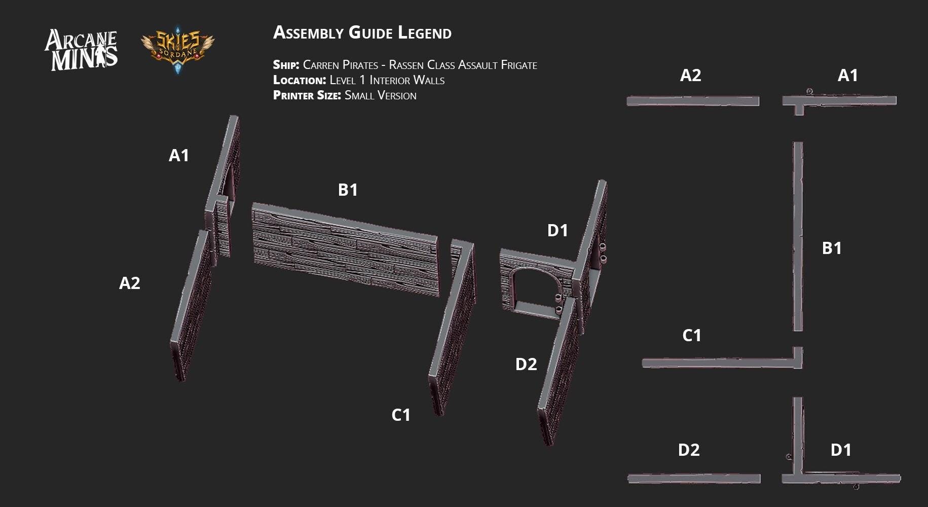Rassen Assault Class Frigate - Arcane Minis | 32mm | Destroyer | Airship | Sails | Pirate Ship