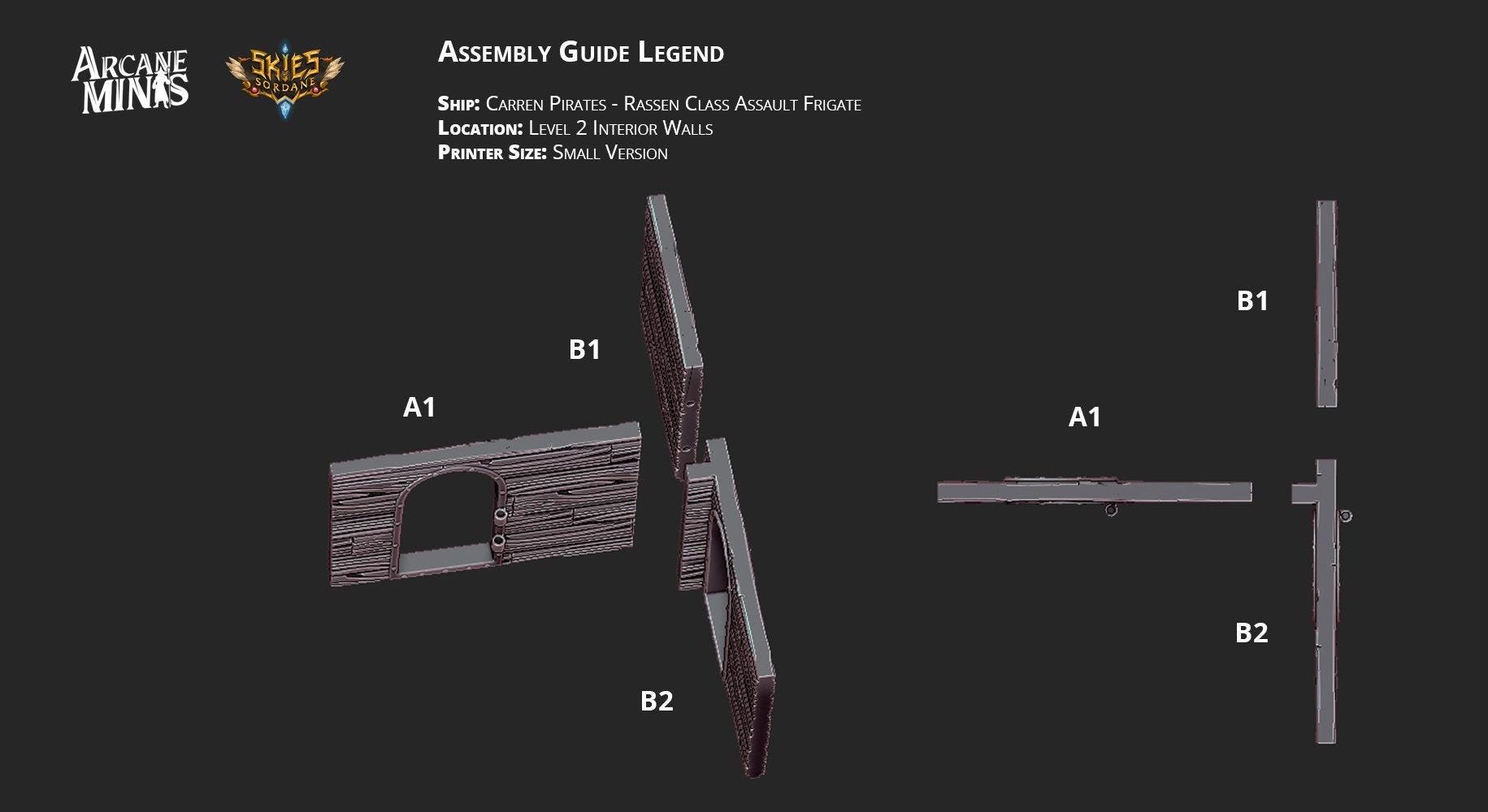 Rassen Assault Class Frigate - Arcane Minis | 32mm | Destroyer | Airship | Sails | Pirate Ship