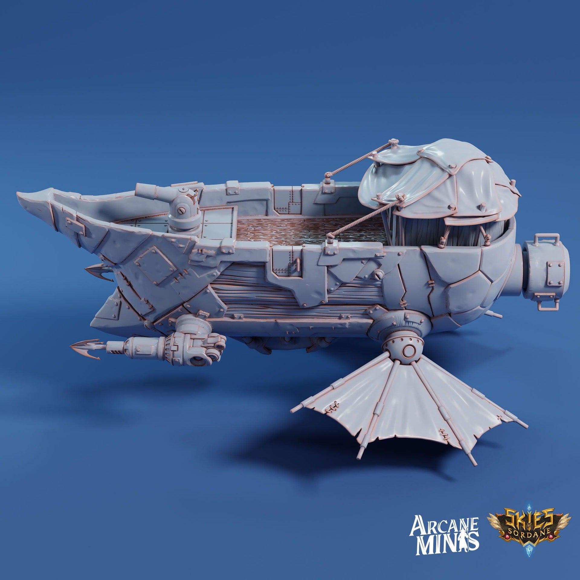 Axel Sky Coach - Arcane Minis | 32mm | Destroyer | Airship | Sails | Pirate Ship