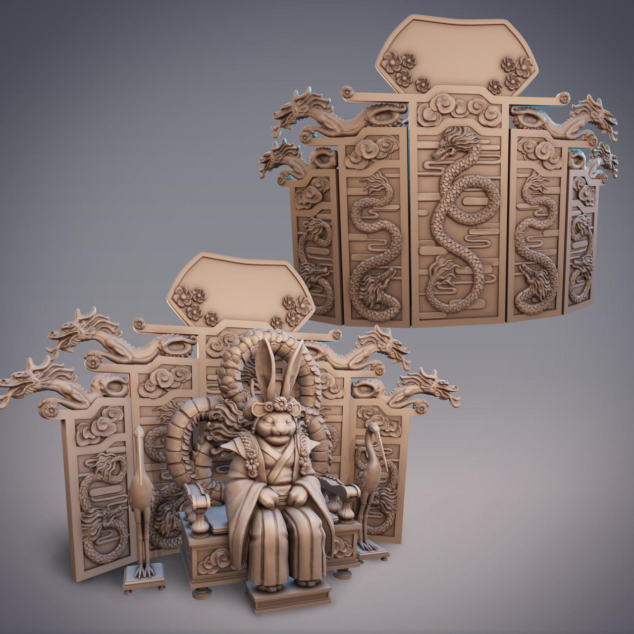 Guanghan Empress Moon Shadow, Rabbit Queen- CobraMode | Miniature | Wargaming | Roleplaying Games | 32mm | Throne