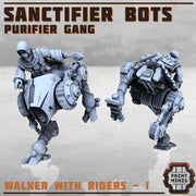 Sanctifier Bot Riders, Scifi Cultists - Print Minis | Sci Fi | Light Infantry | 28mm Heroic | Wasteland | Apocalypse | Imperial | Rogue