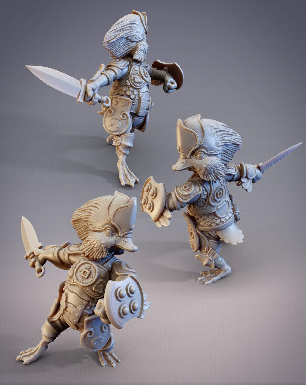 YuanYang Guard Silver Rush, Mandarin Duck Knight - CobraMode | Miniature | Wargaming | Roleplaying Games | 32mm | 54mm