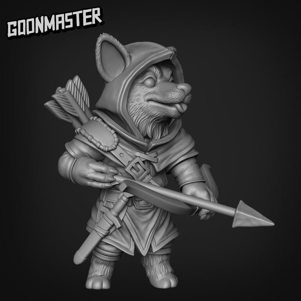 Corgi Ranger- Goonmaster | Miniature | Wargaming | Roleplaying Games | 32mm | Archer | Scout | Rogue