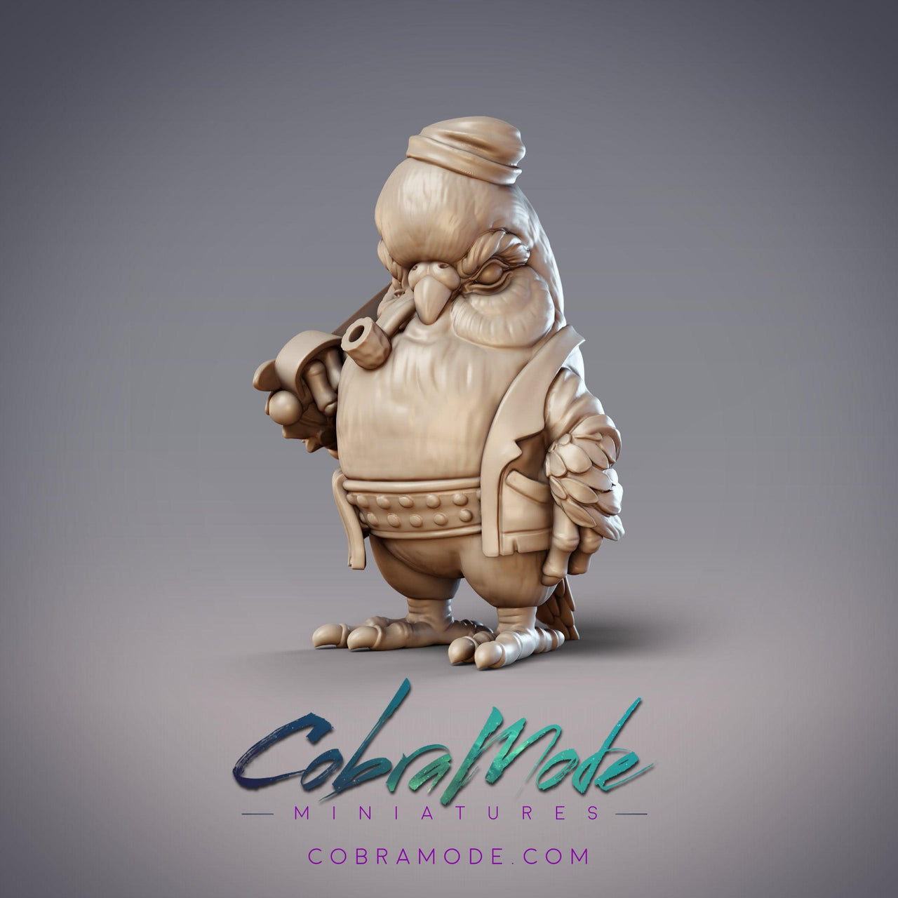 Budgekin Bosun Zigan, Budgie Dockworker - CobraMode | Miniature | Wargaming | Roleplaying Games | 32mm | 54mm | Pidgeon | Birdfolk