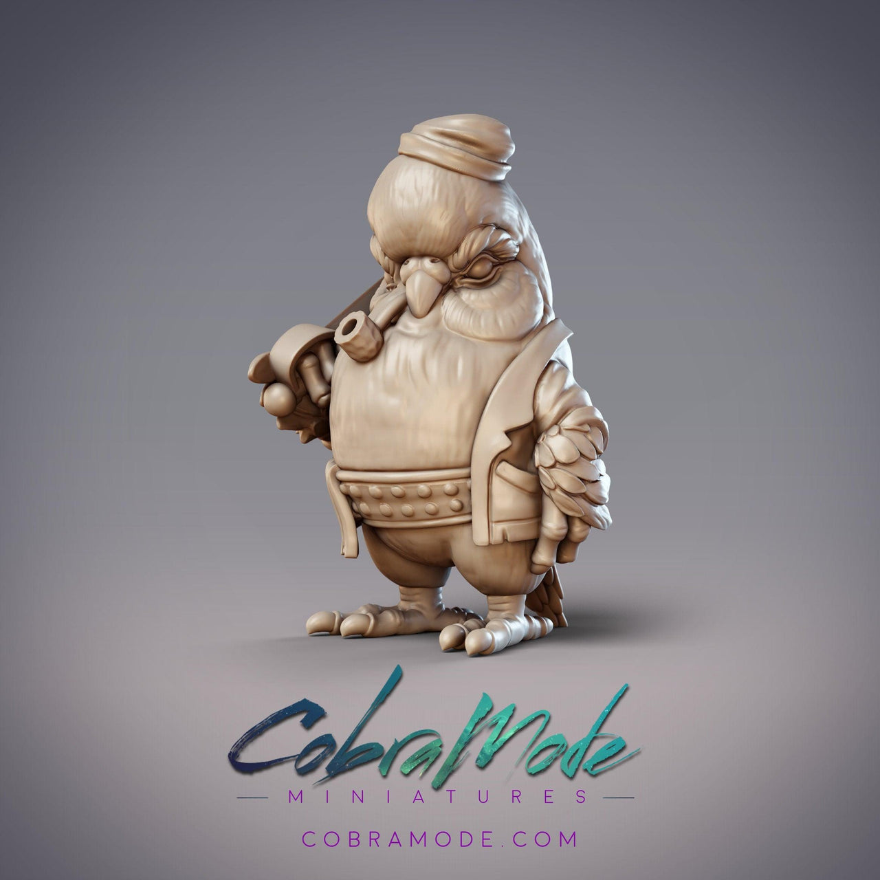 Budgekin Bosun Zigan, Budgie Dockworker - CobraMode | Miniature | Wargaming | Roleplaying Games | 32mm | 54mm | Pidgeon | Birdfolk