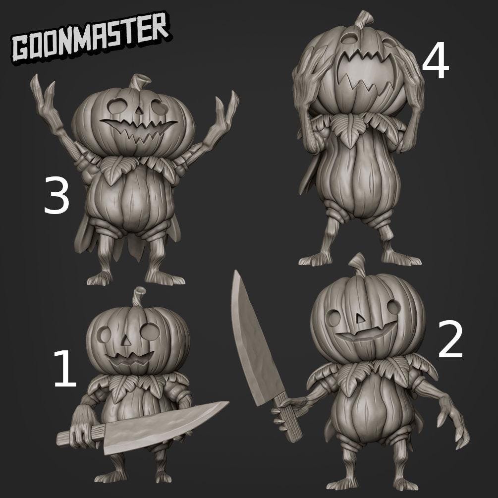 Lumpkin, Little Pumpkin Folk  - Goonmaster | Miniature | Spooky Town | Wargaming | Roleplaying Games | 32mm | Jack-o-lantern