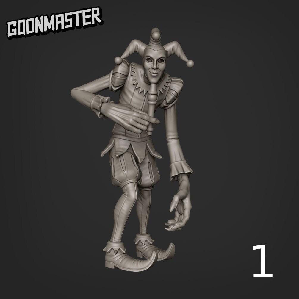 Chester The Jester  - Goonmaster | Miniature | Spooky Town | Wargaming | Roleplaying Games | 32mm | Zombie | Ghoul | Giant