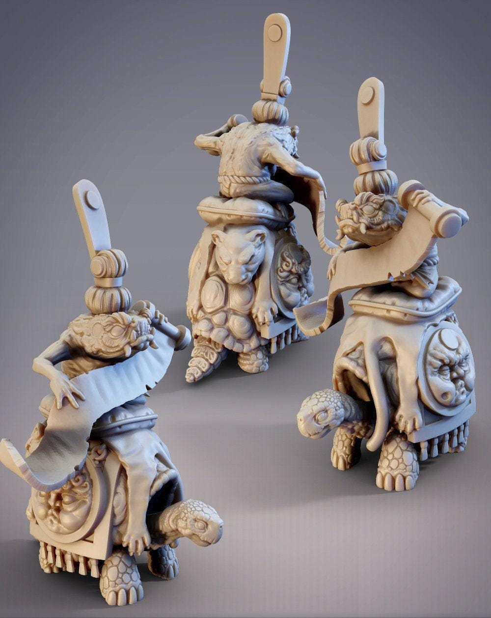 Hikiga Turtle Sage Kamenosuke, Giant Toad - CobraMode | Miniature | Wargaming | Roleplaying Games | 32mm