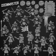 Crocodile Skeleton Warrior - Goonmaster | Miniature | Gruff Goats | Wargaming | Roleplaying Games | 32mm | Spear | Sword