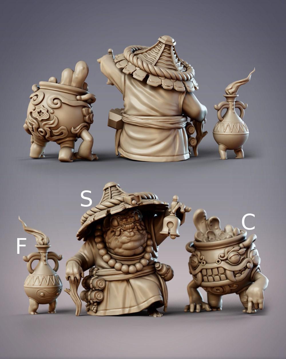 Hikiga Spirit Binder Sarashino, Giant Toadfolk Shaman - CobraMode | Miniature | D&D | Pathfinder | Wargaming | Roleplaying Games | 32mm