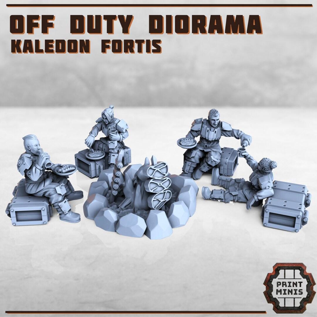 Kaledon Fortis Off Duty Troops - Print Minis