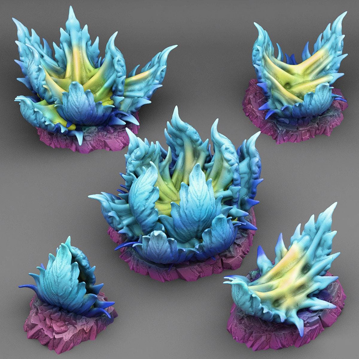 Alien Carnivorous Plants Scatter Terrain - Fantastic Plants and Rocks