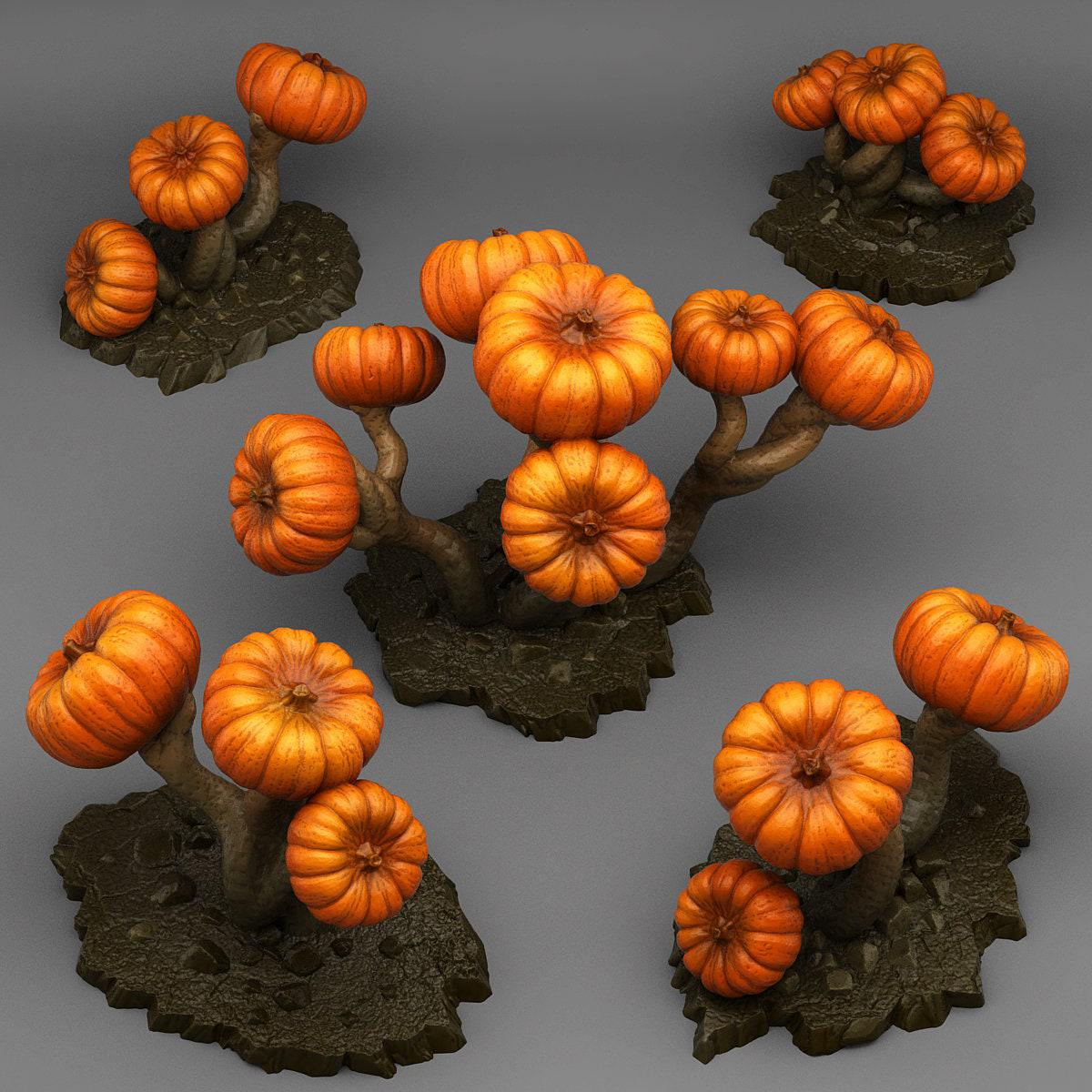 Dark Pumpkin Trees Scatter Terrain - Fantastic Plants and Rocks