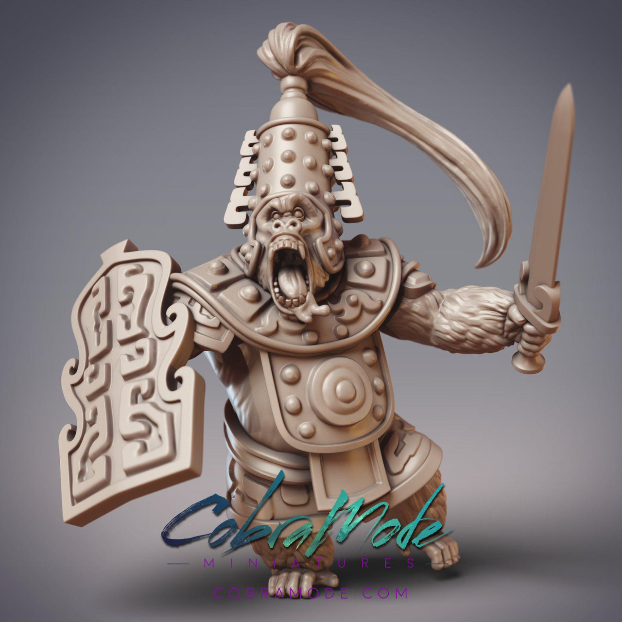Sarugami Zuijin Goken, Gorilla Warrior - CobraMode | 28mm and 32mm | Wargaming | DnD | Tabletop Roleplaying