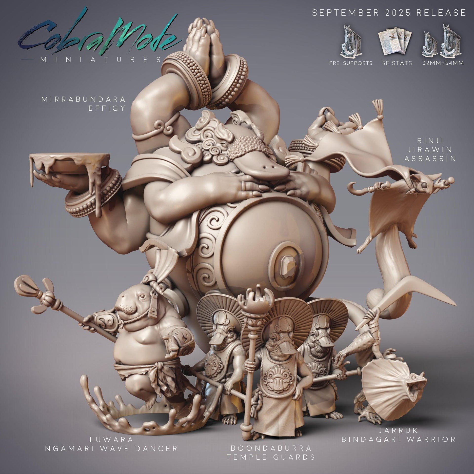 Platypus God Statue, Mirrabundara Effig - CobraMode | 28mm and 32mm | Wargaming | DnD | Tabletop Roleplaying