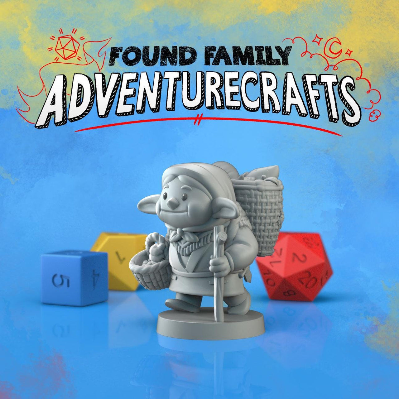 Forager Goblin, Adorable Gobushka - Found Family Adventurecrafts | 28mm and 32mm | Wargaming | DnD | Tabletop Roleplaying