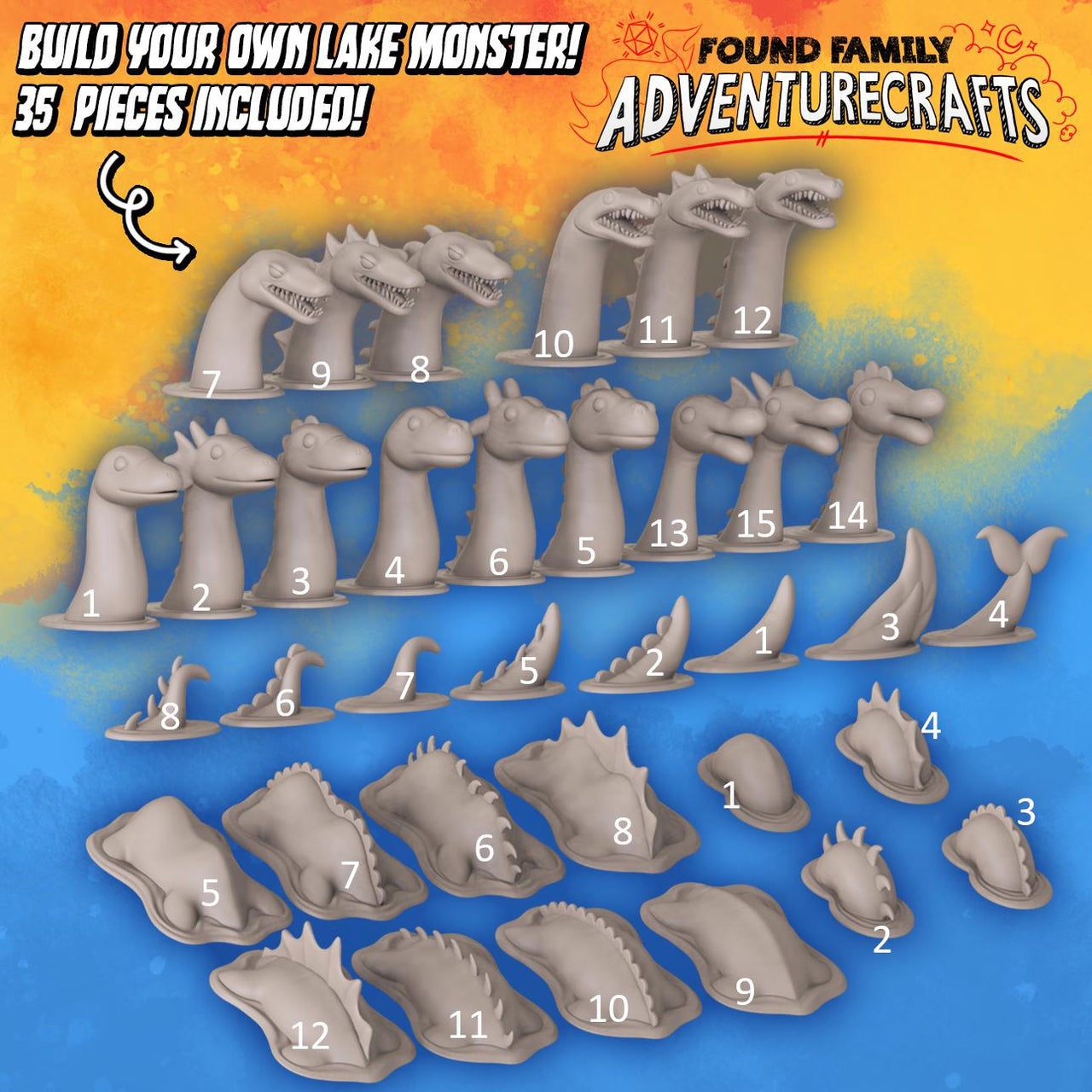 Build Your Own Lake Monster - Found Family Adventurecrafts | 28mm and 32mm | Wargaming | DnD | Tabletop Roleplaying