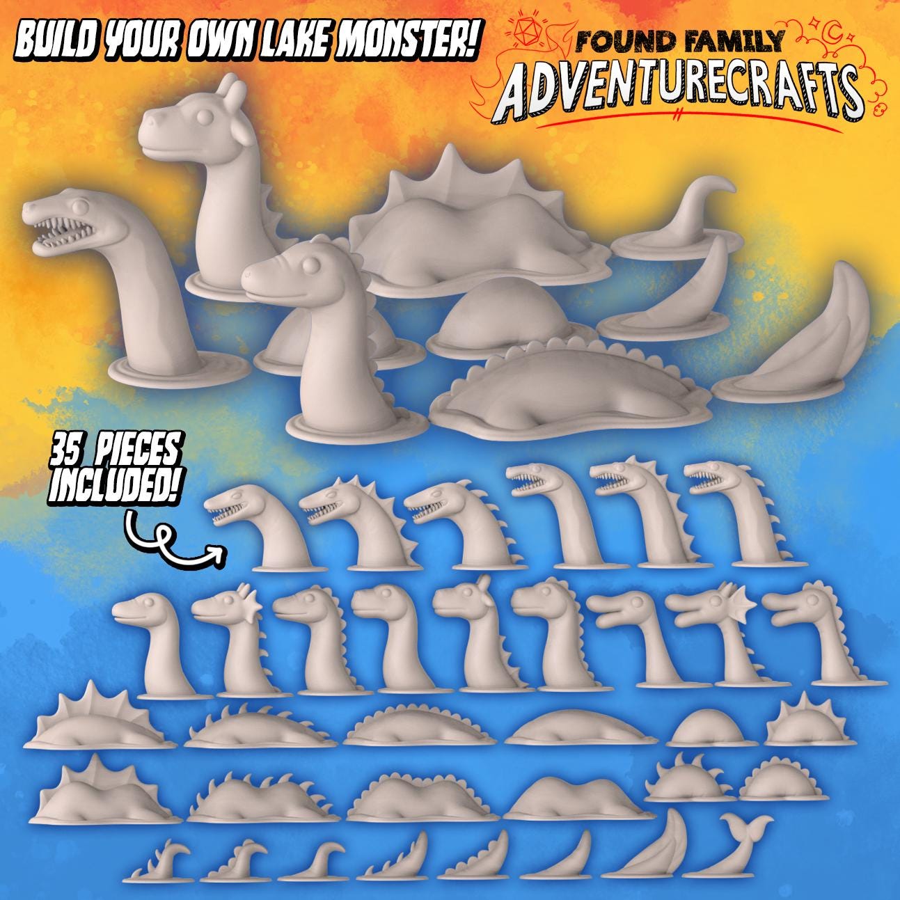 Build Your Own Lake Monster - Found Family Adventurecrafts | 28mm and 32mm | Wargaming | DnD | Tabletop Roleplaying
