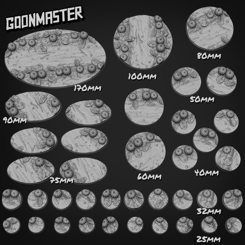 Pumpkin Patch Bases - Goonmaster | 28mm and 32mm | Wargaming | DnD | Tabletop Roleplaying