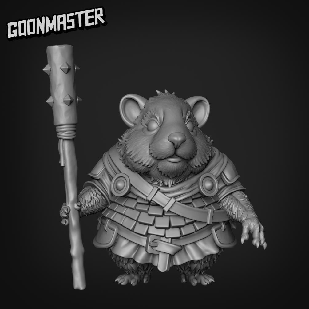 Hamster Mace Warrior. Hams of War- Goonmaster | 28mm and 32mm | Wargaming | DnD | Tabletop Roleplaying