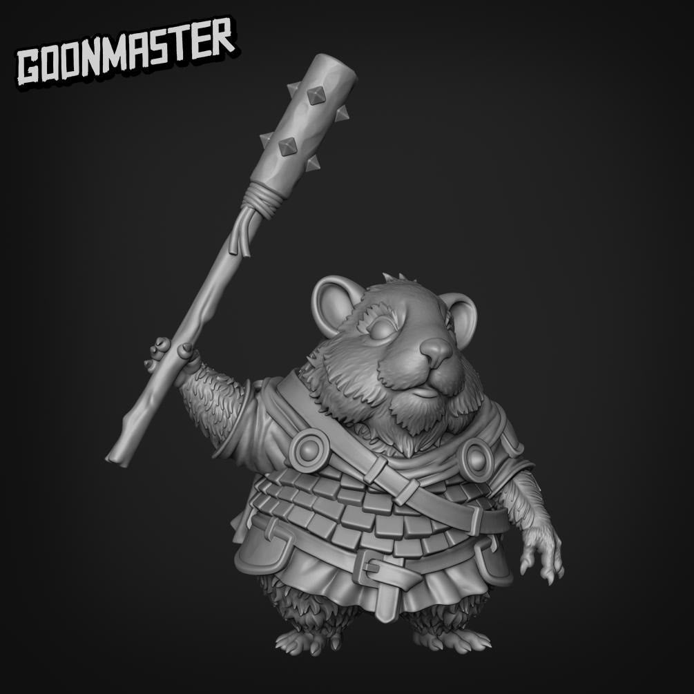 Hamster Mace Warrior. Hams of War- Goonmaster | 28mm and 32mm | Wargaming | DnD | Tabletop Roleplaying