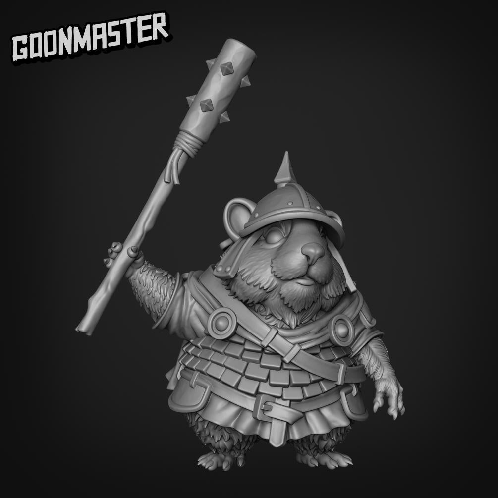 Hamster Mace Warrior. Hams of War- Goonmaster | 28mm and 32mm | Wargaming | DnD | Tabletop Roleplaying