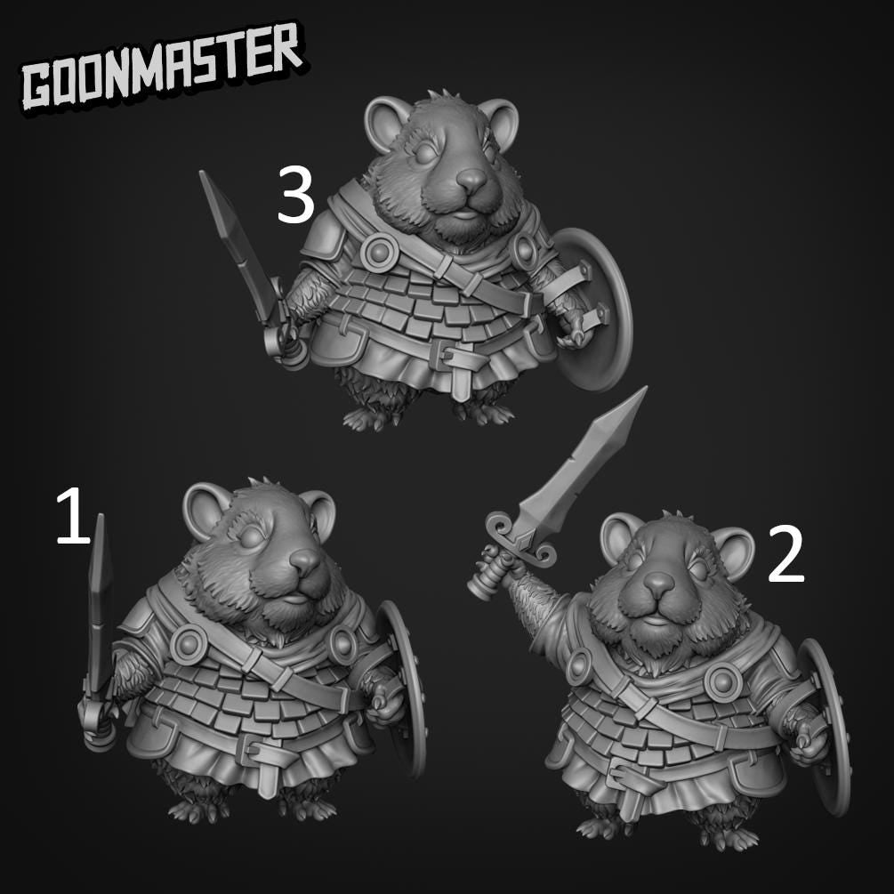 Hamster Sword Warrior. Hams of War- Goonmaster | 28mm and 32mm | Wargaming | DnD | Tabletop Roleplaying