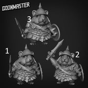 Hamster Sword Warrior. Hams of War- Goonmaster | 28mm and 32mm | Wargaming | DnD | Tabletop Roleplaying
