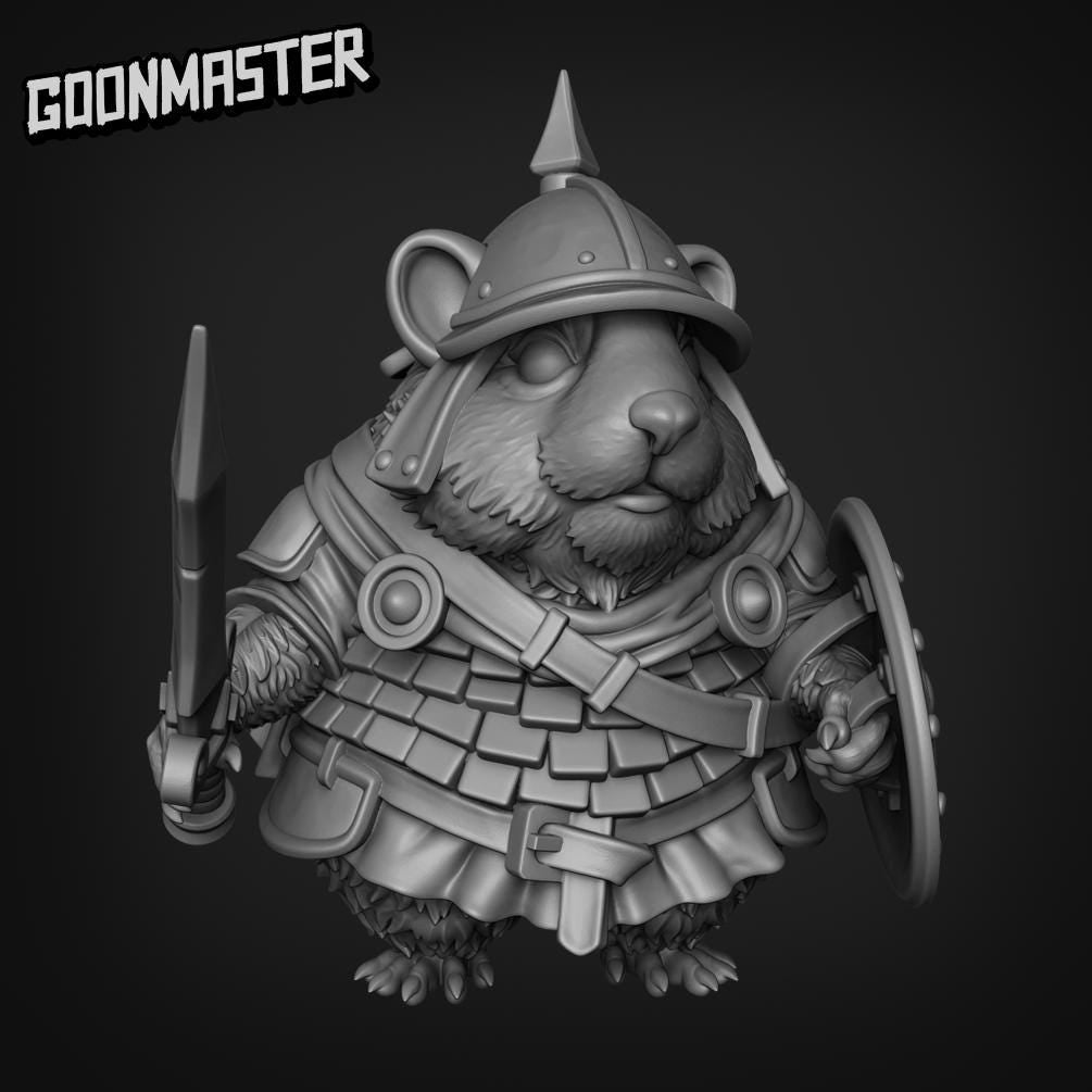 Hamster Sword Warrior. Hams of War- Goonmaster | 28mm and 32mm | Wargaming | DnD | Tabletop Roleplaying