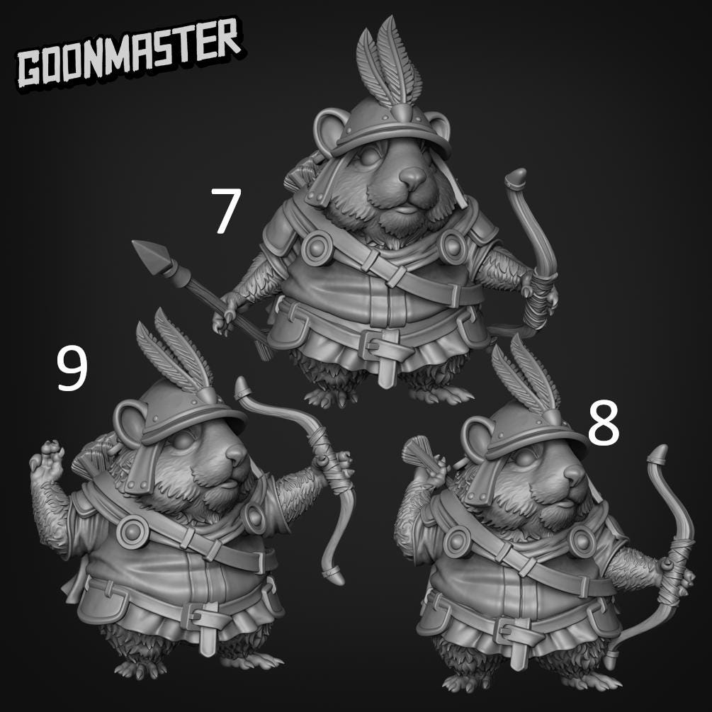 Hamster Archer. Hams of War- Goonmaster | 28mm and 32mm | Wargaming | DnD | Tabletop Roleplaying
