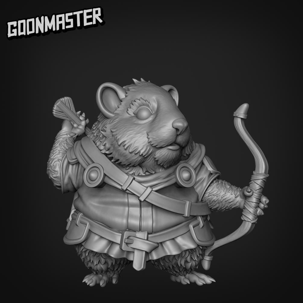 Hamster Archer. Hams of War- Goonmaster | 28mm and 32mm | Wargaming | DnD | Tabletop Roleplaying