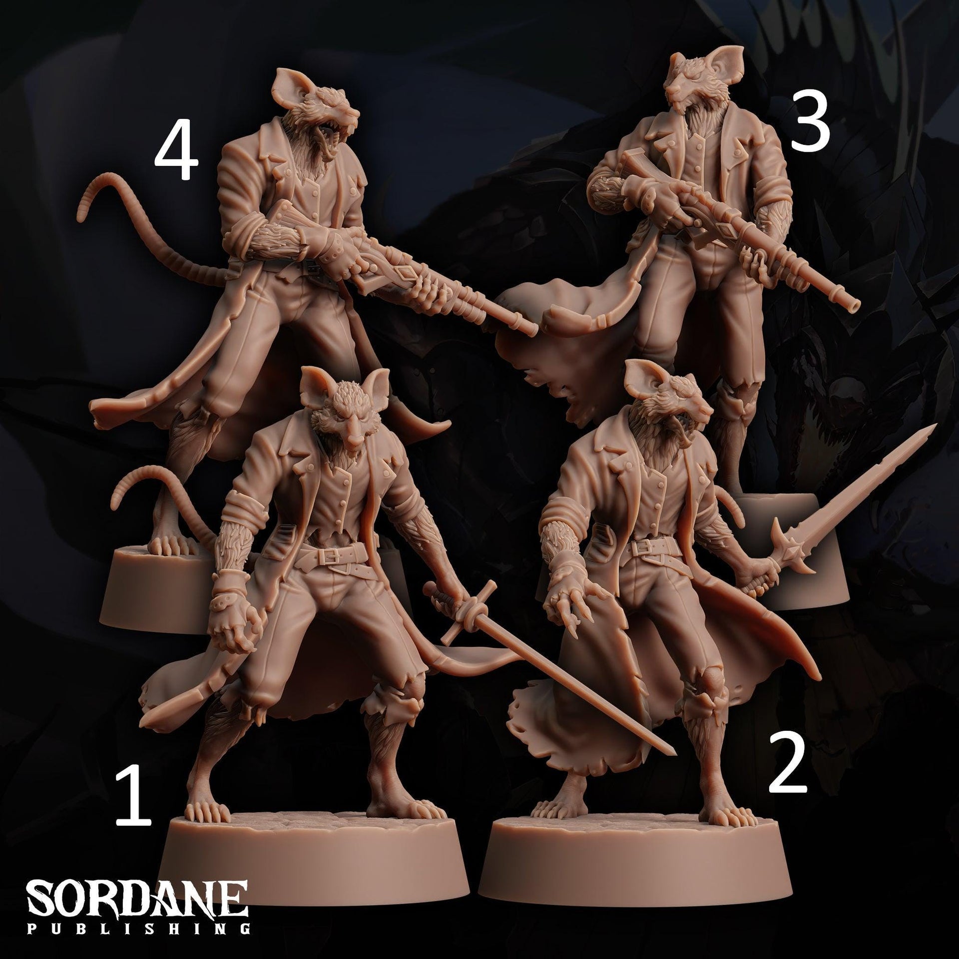 Wererat Fighter - Sordane Publishing | 28mm and 32mm | Wargaming | DnD | Tabletop Roleplaying