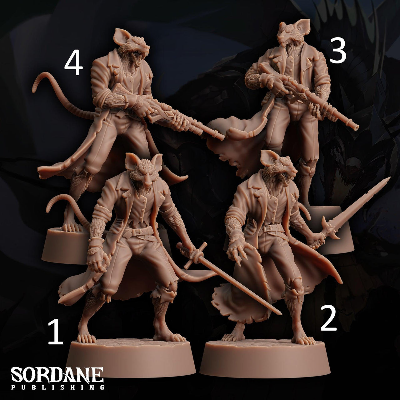 Wererat Fighter - Sordane Publishing | 28mm and 32mm | Wargaming | DnD | Tabletop Roleplaying