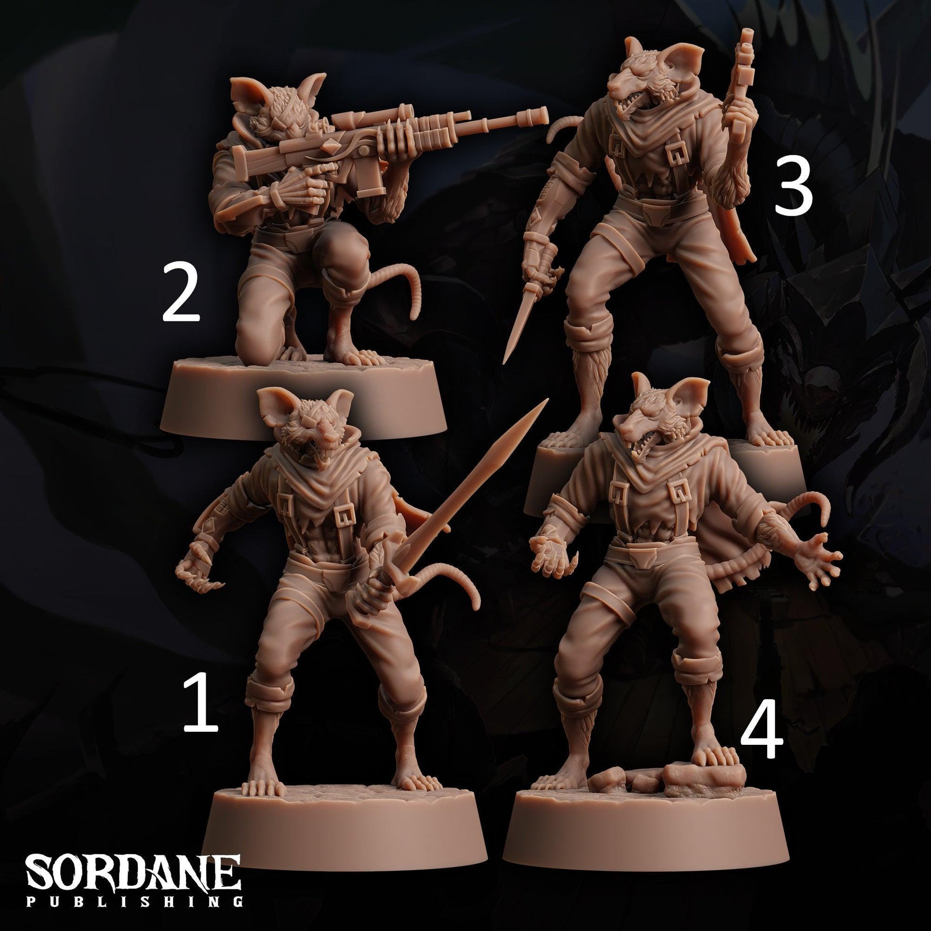 Wererat Assassin - Sordane Publishing | 28mm and 32mm | Wargaming | DnD | Tabletop Roleplaying
