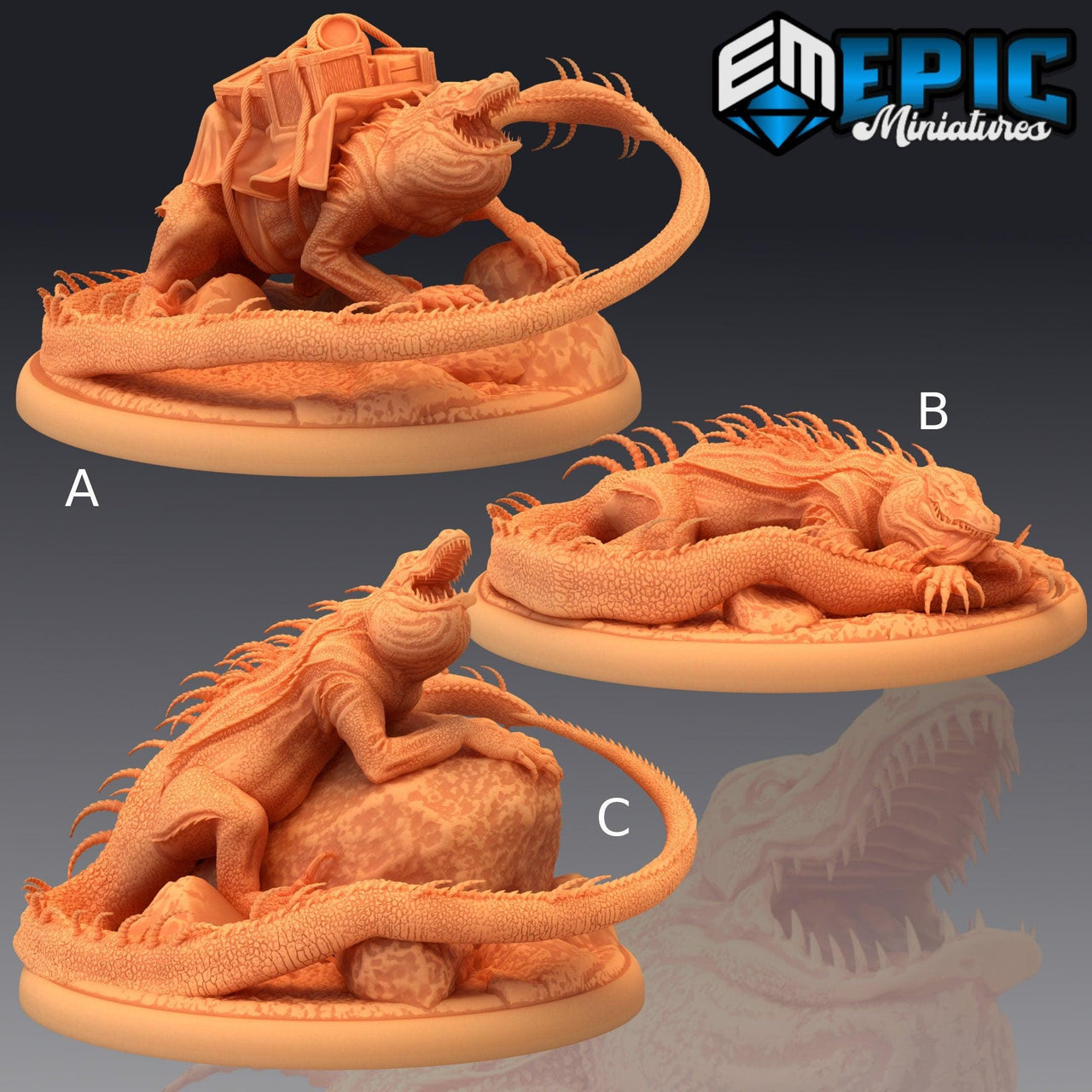 Lava Crocodile - Epic Miniatures Aligator