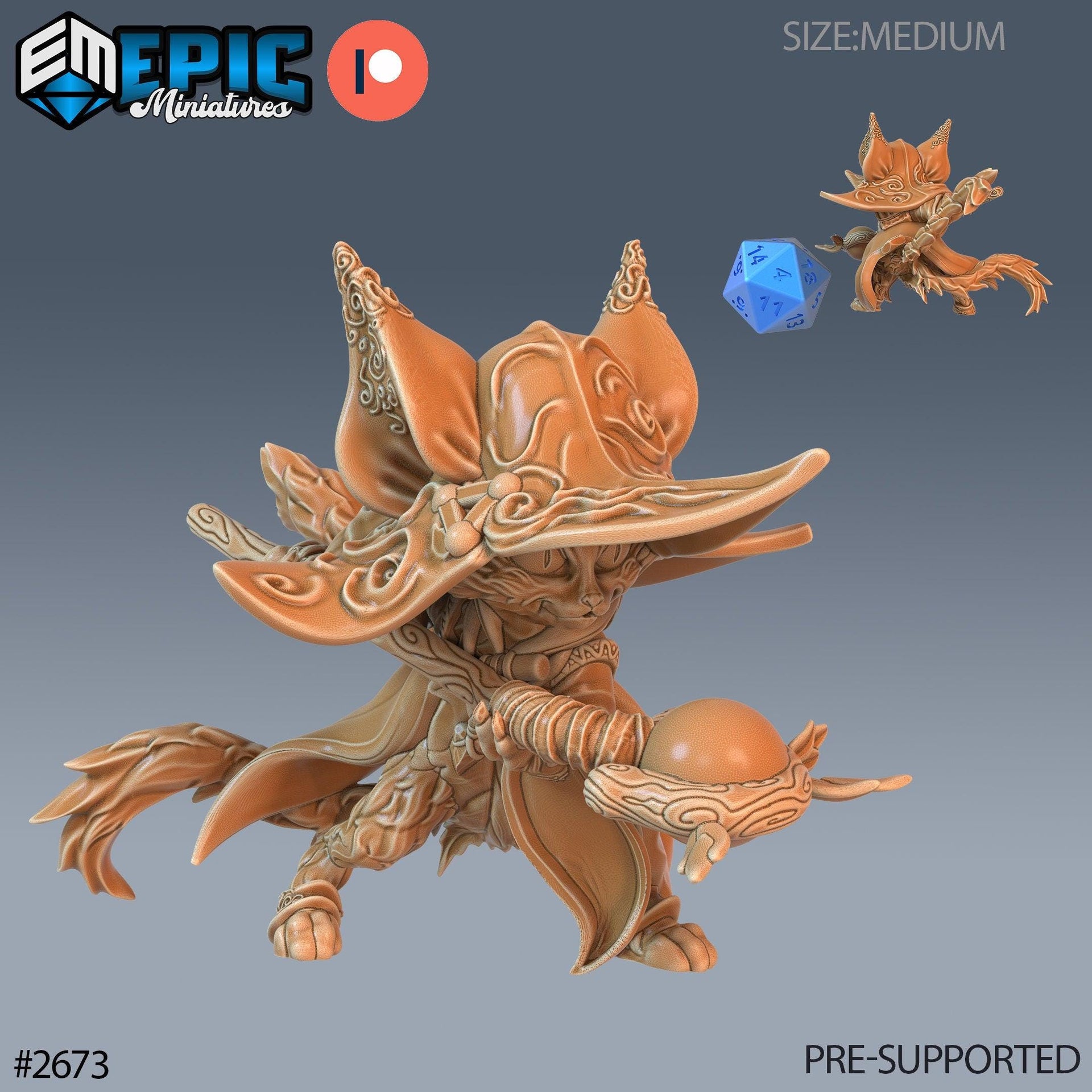 Cat Folk Druid - Epic Miniatures