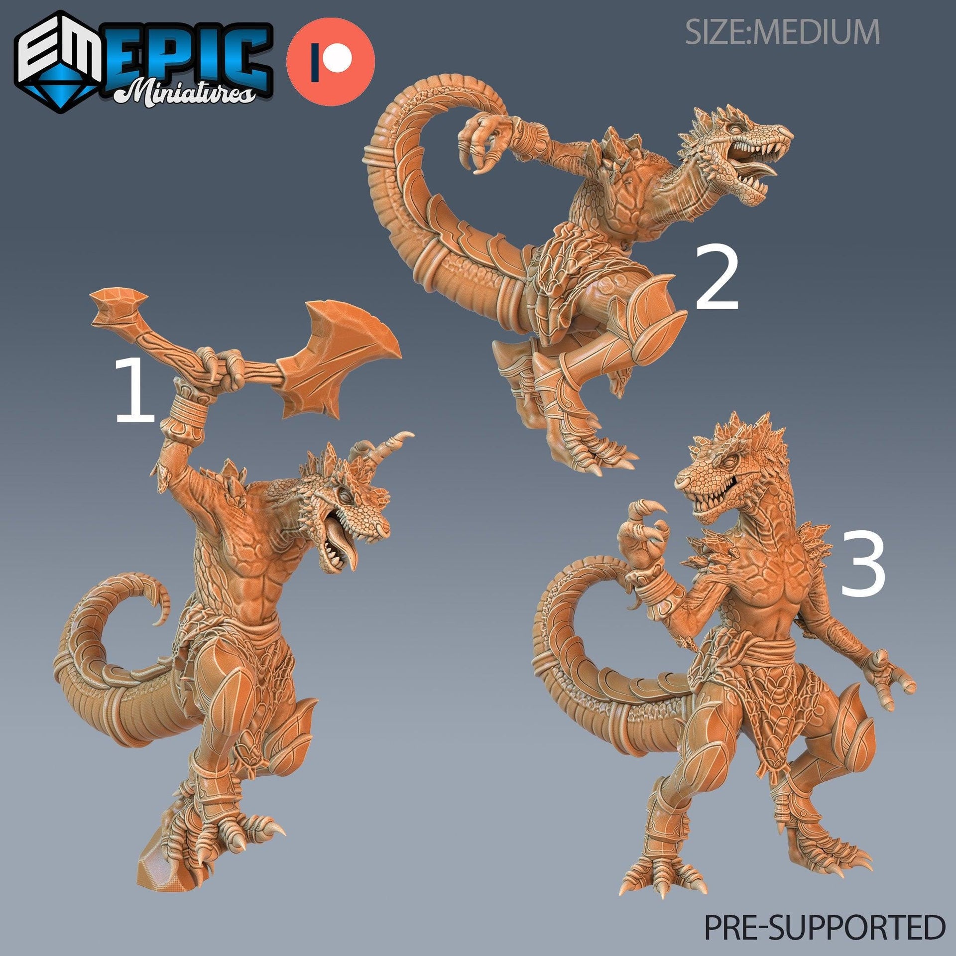 Tyrano Folk - Epic Miniatures | Pathfinder | 28mm | 32mm | Lizardolk