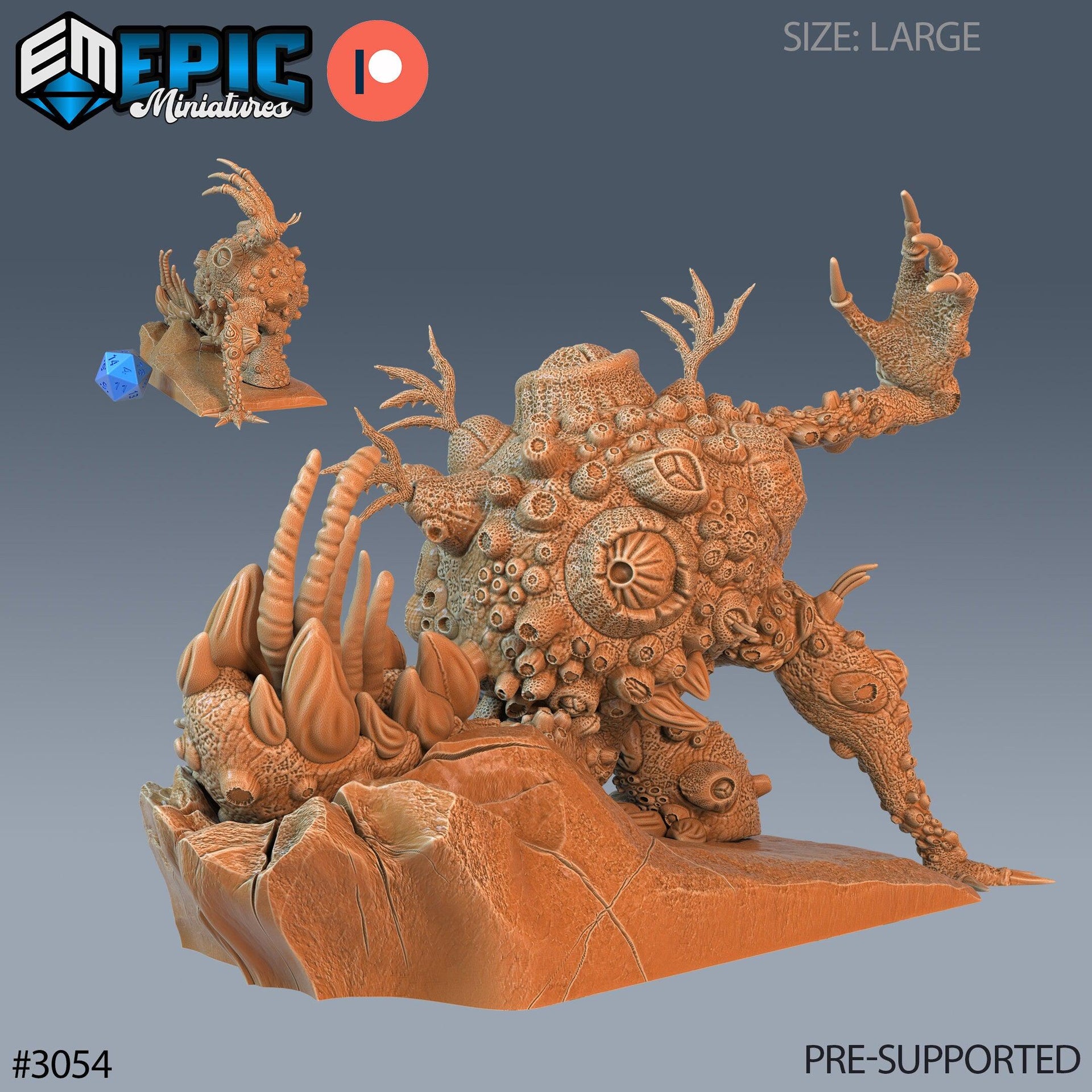 Fungus Golem - Epic Miniatures | Pathfinder | 28mm | 32mm | Eternal Fungi | Mushroom | Demon | Coral
