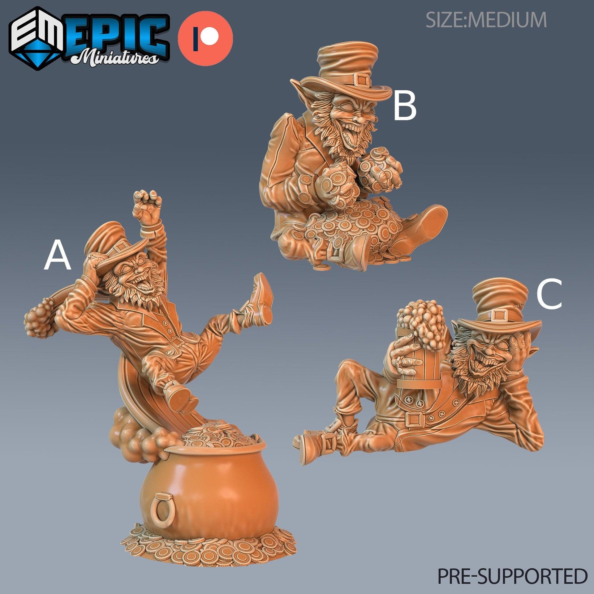 Leprechaun - Epic Miniatures | 28mm | 32mm | Evil | Pot of Gold | Gremlin