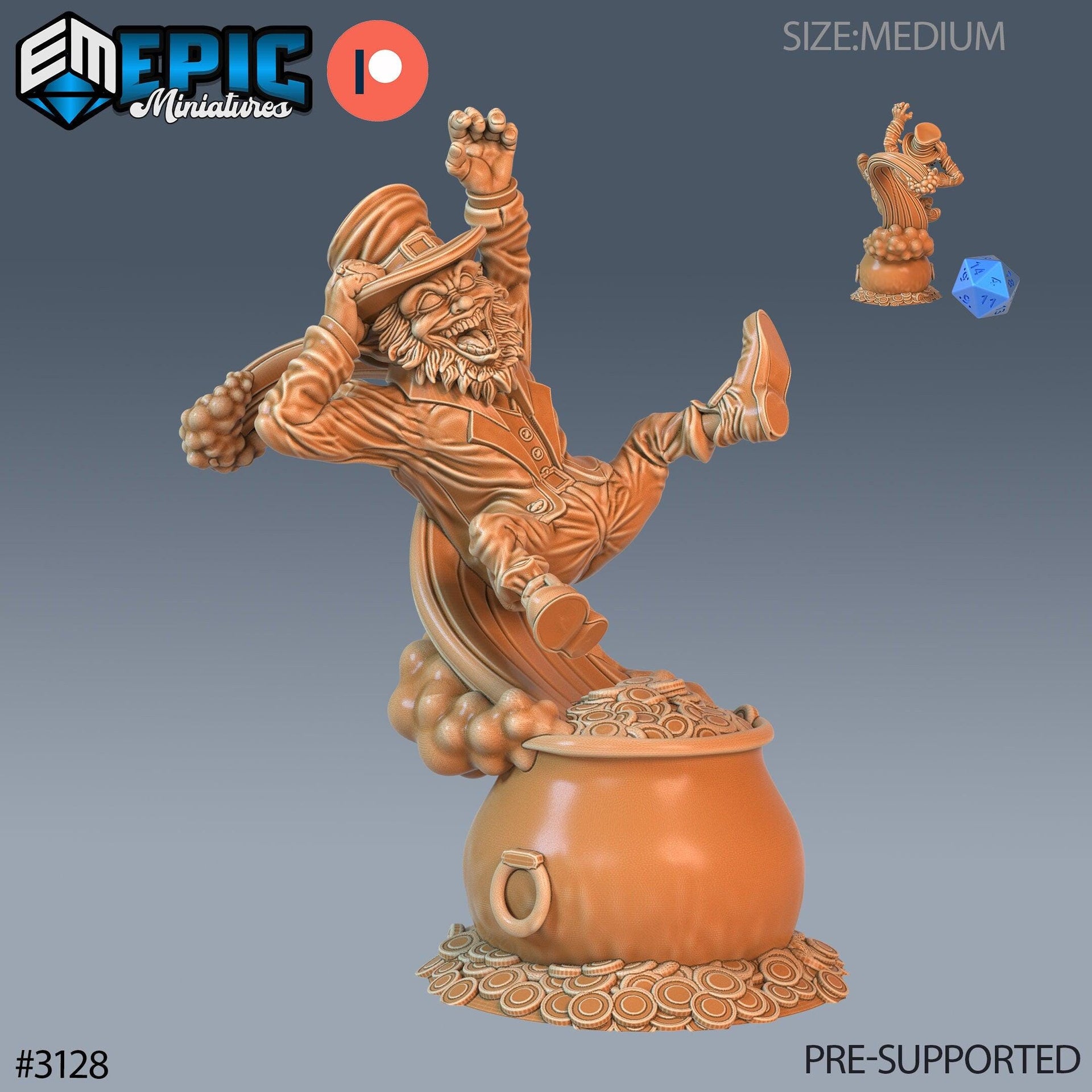 Leprechaun - Epic Miniatures | 28mm | 32mm | Evil | Pot of Gold | Gremlin