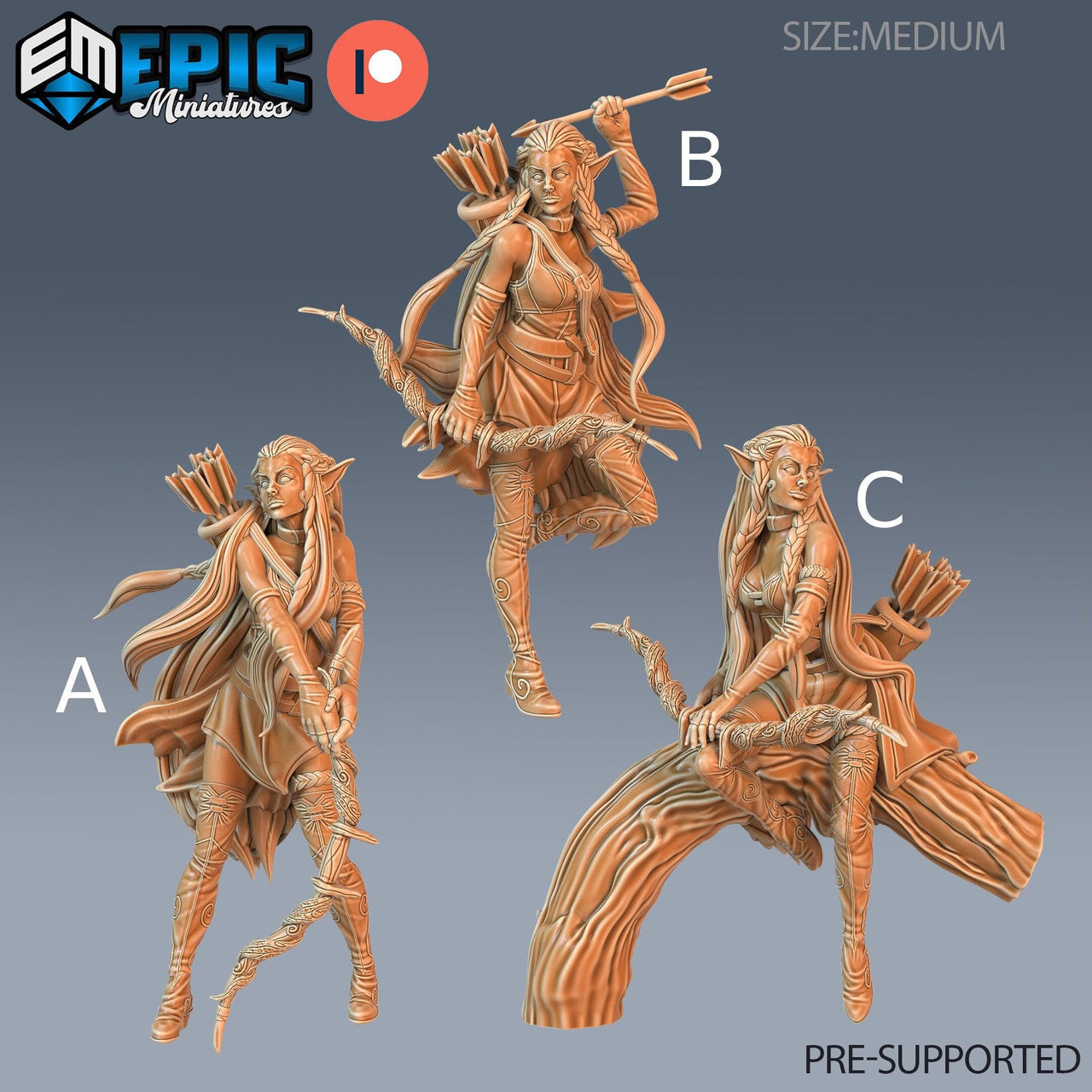 Elf Ranger Female Player Character- Epic Miniatures | 28mm | 32mm | Mercenary | Scout | Archer