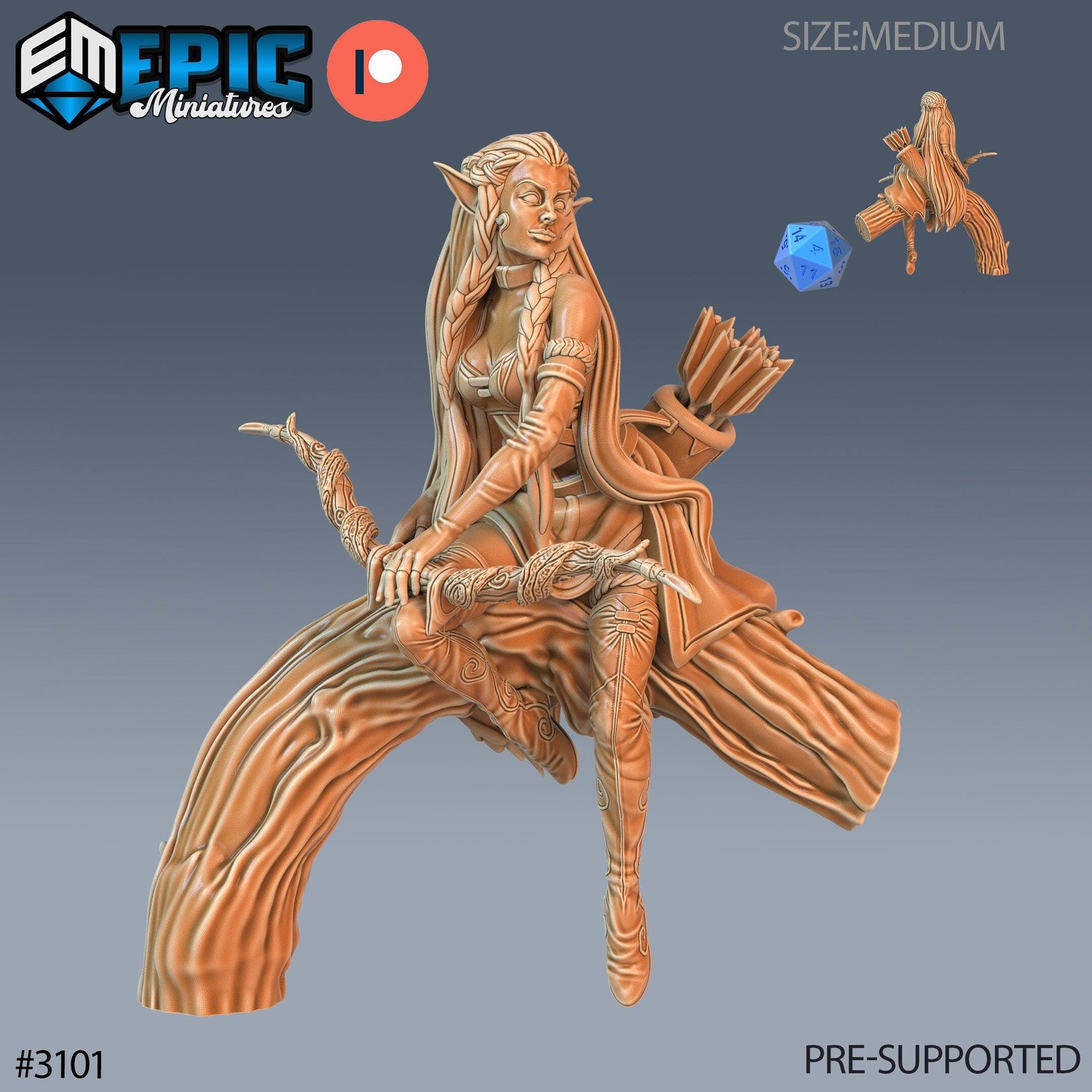 Elf Ranger Female Player Character- Epic Miniatures | 28mm | 32mm | Mercenary | Scout | Archer