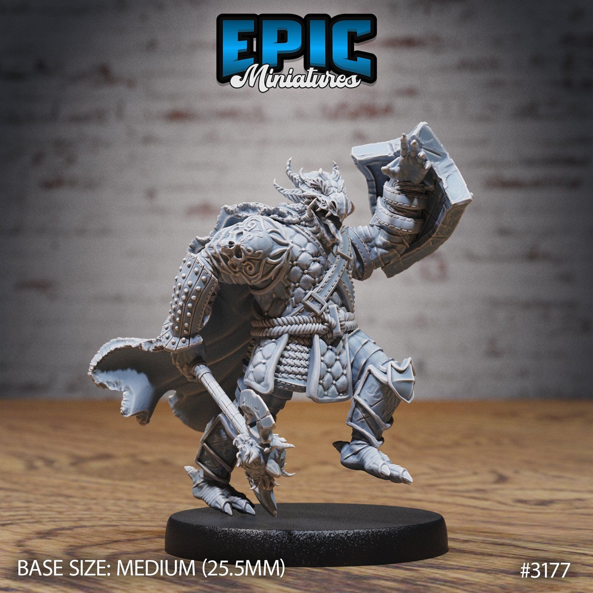Dragonborn Warrior - Epic Miniatures | 28mm | 32mm | PC | Fighter | Soldier | Knight | Barbarian